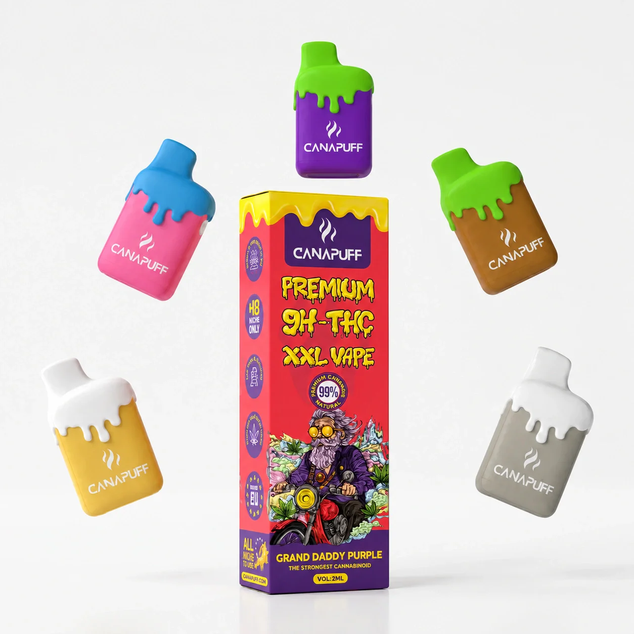 9H-HHC XXL Vape Grand Daddy Purple 99% 2ml - Image 2
