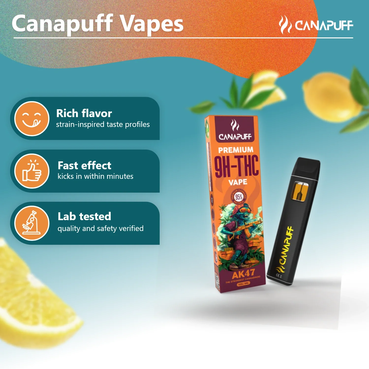 AK47 95% 9H-THC - Canapuff - Vape - 1ml - Image 2