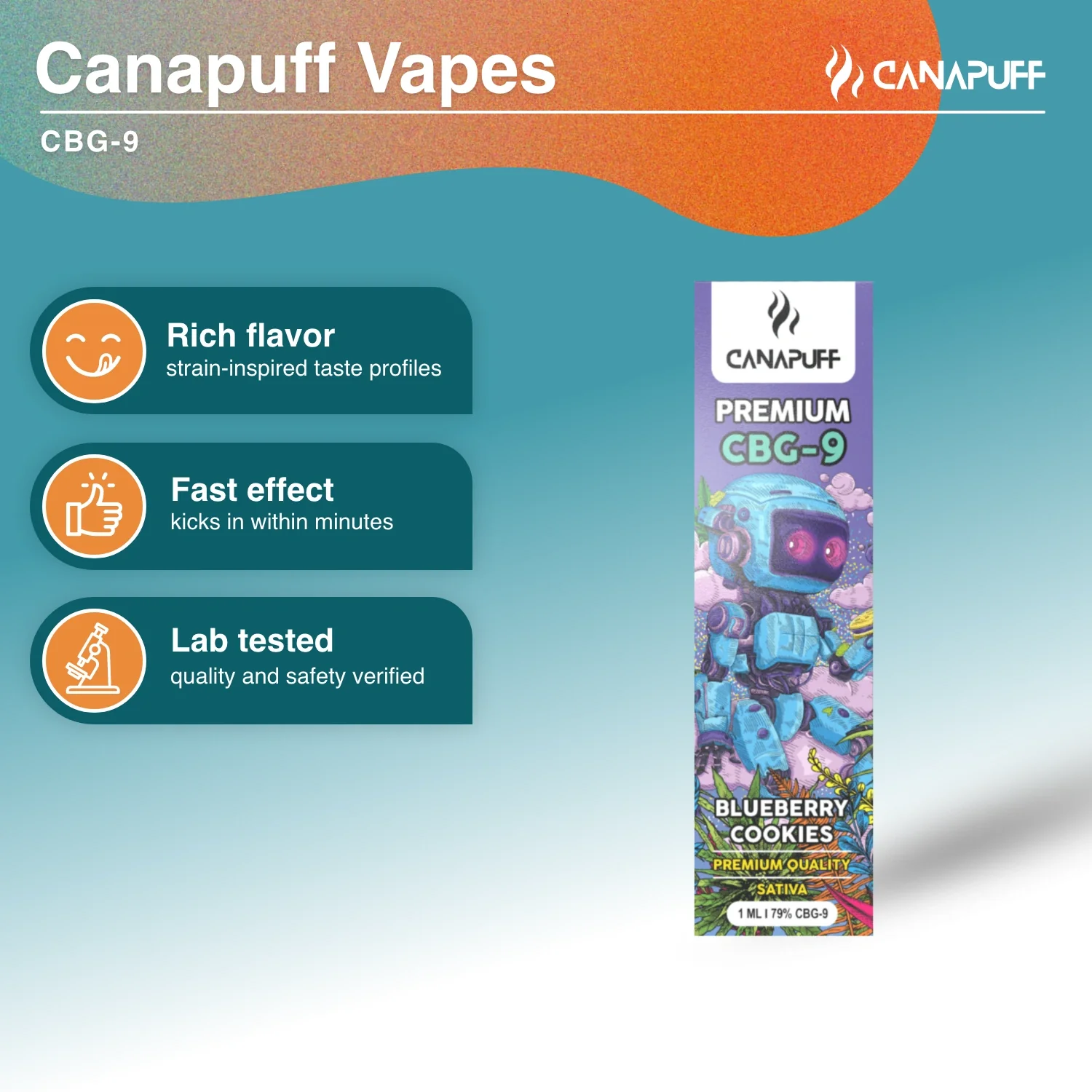 CBG9 Vape Blueberry Cookie 79% 1 ml - Image 2