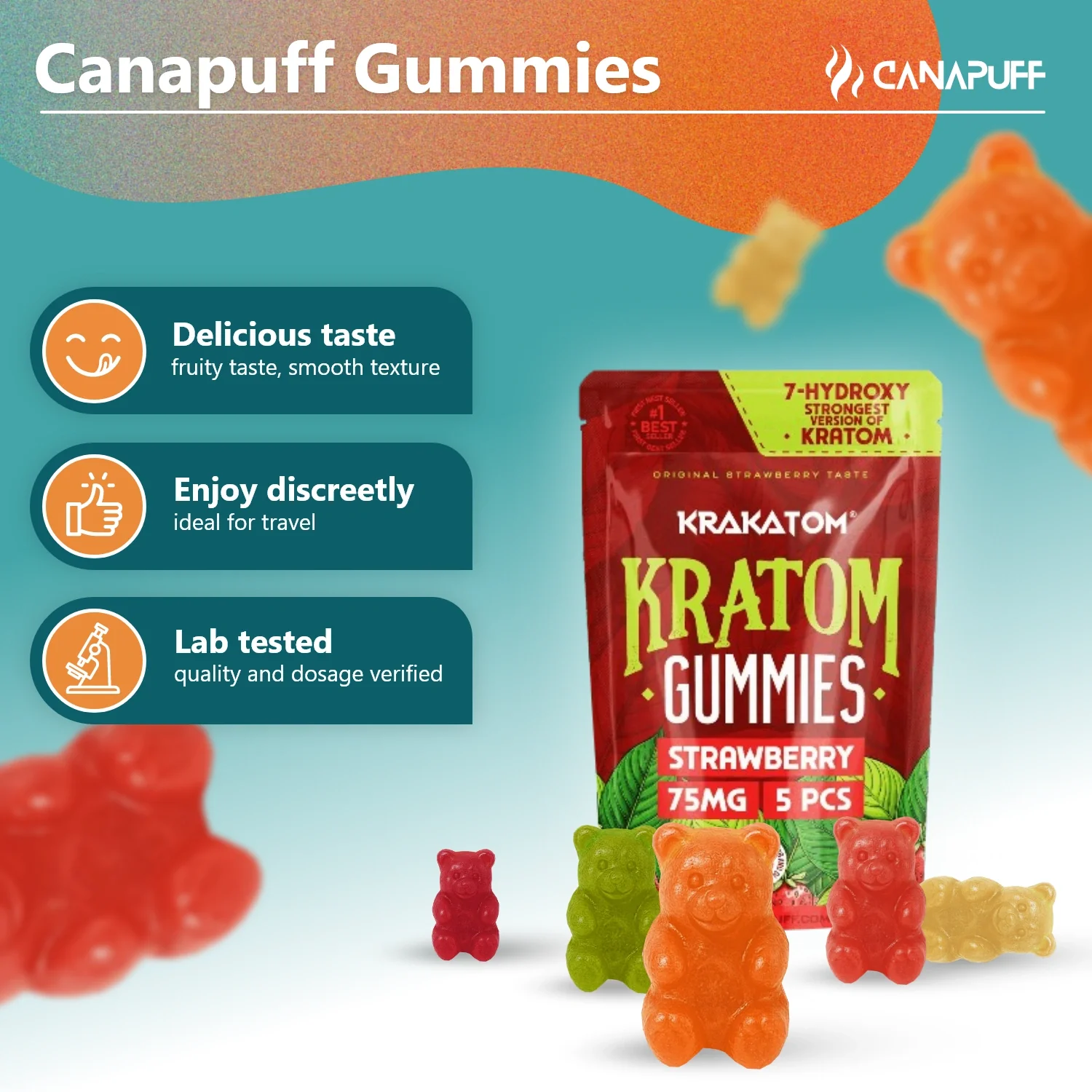 7-hidroxi Kratom Gomas Strawberry - Image 2
