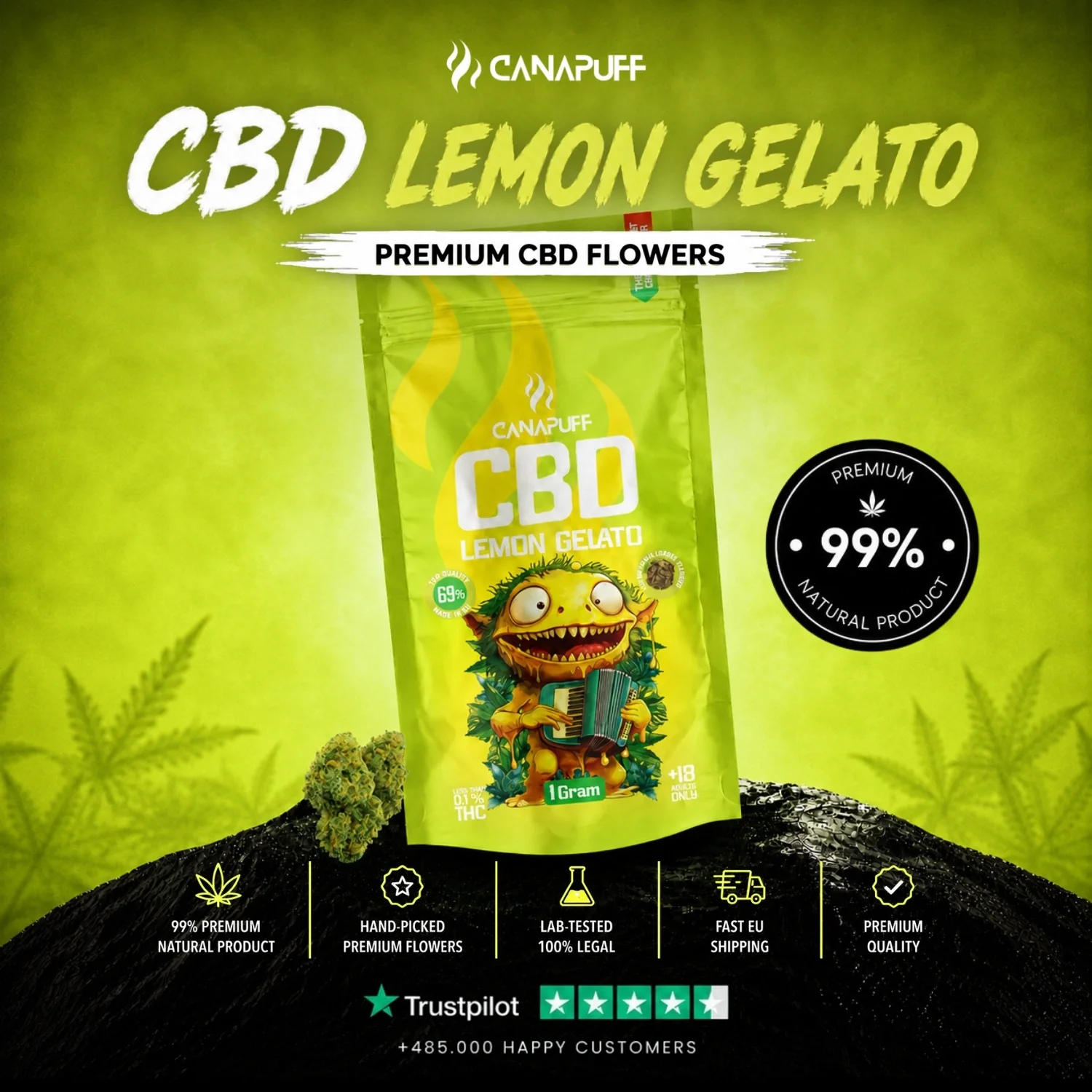 CBD Flores Lemon Gelato 69% - Image 2