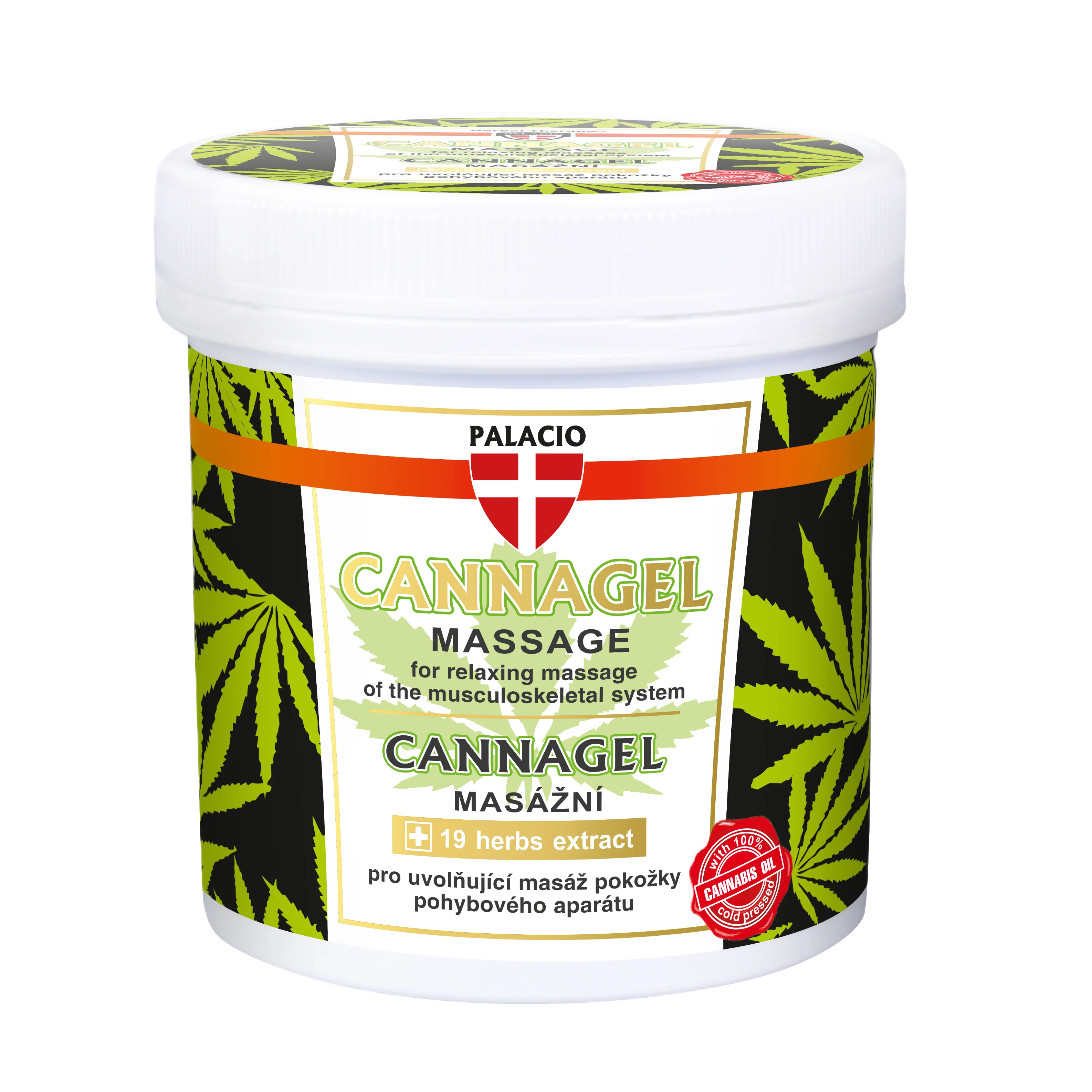 Gel de massagem de cânhamo CANNAGEL, 250ml - Palacio