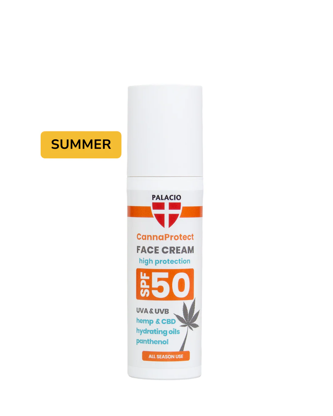 CannaProtect Creme de Rosto SPF50 com cânhamo, 50ml - Palacio