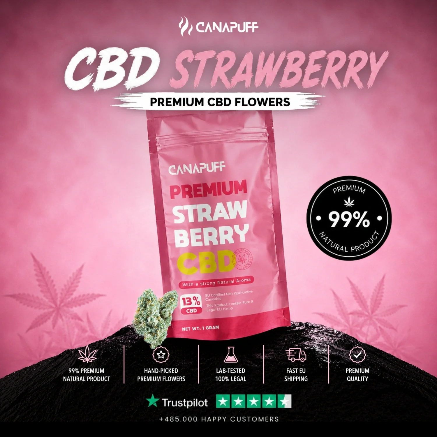 CBD Flores Strawberry 13% - Image 2