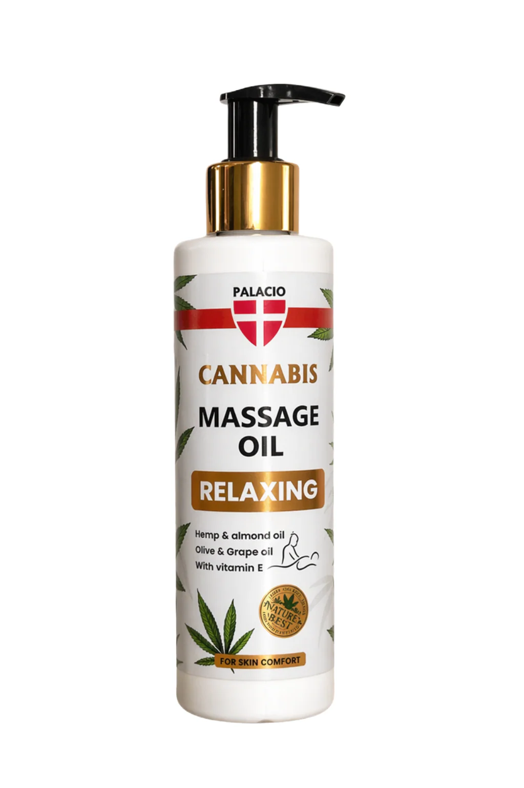 Óleo corporal para massagem relaxante com cannabis, 150ml - Palacio