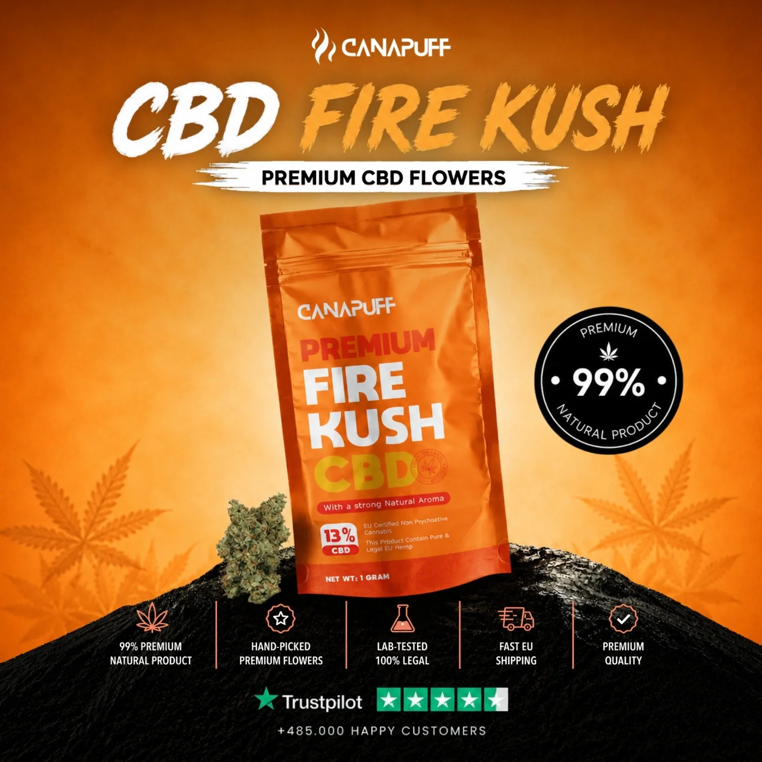 CBD Flores Fire Kush 13% - Image 2