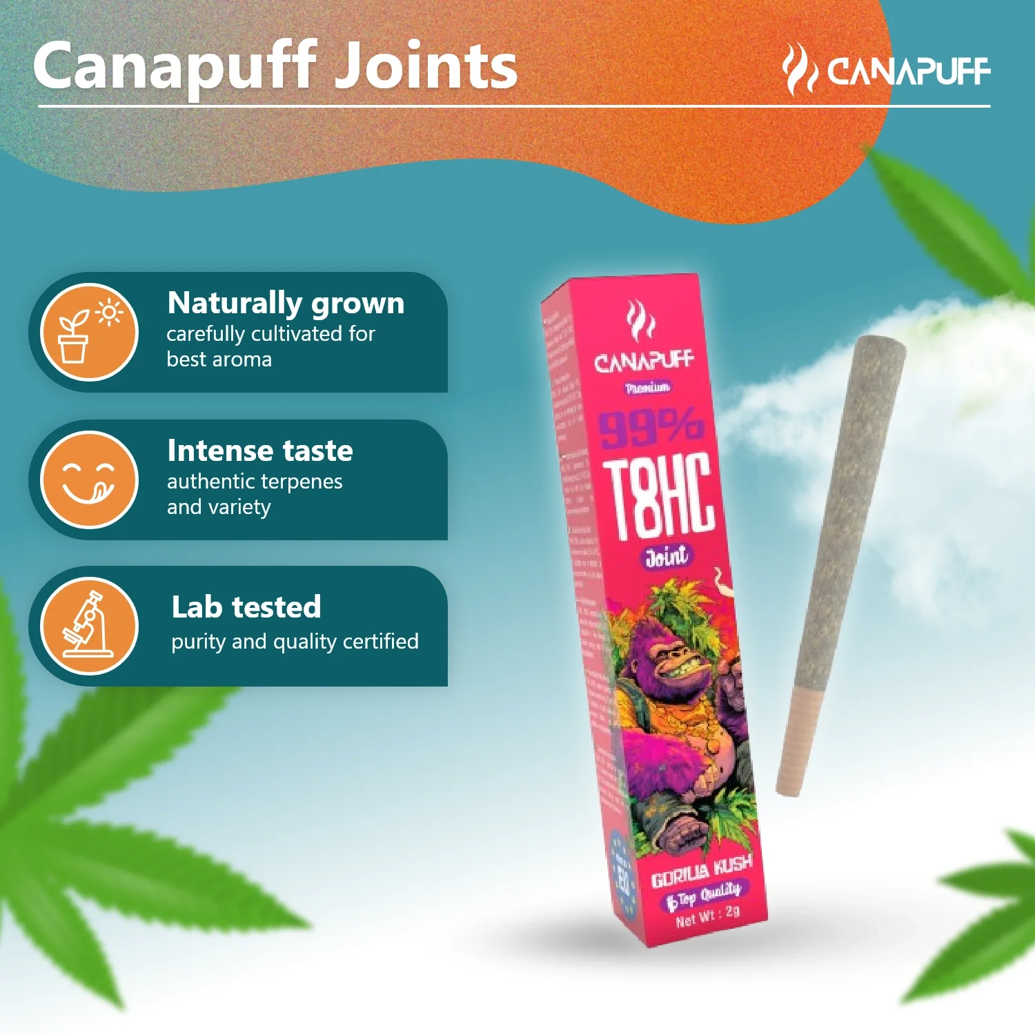 T8HC Joint Gorilla Kush 99% 2g - Image 3