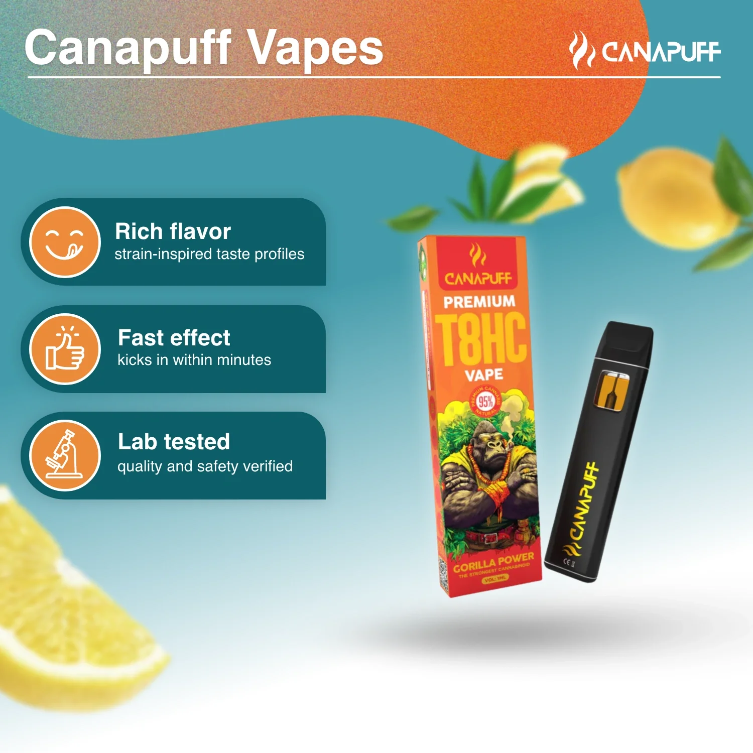 T8HC Vape Gorilla Power 95% 1ml - Image 2