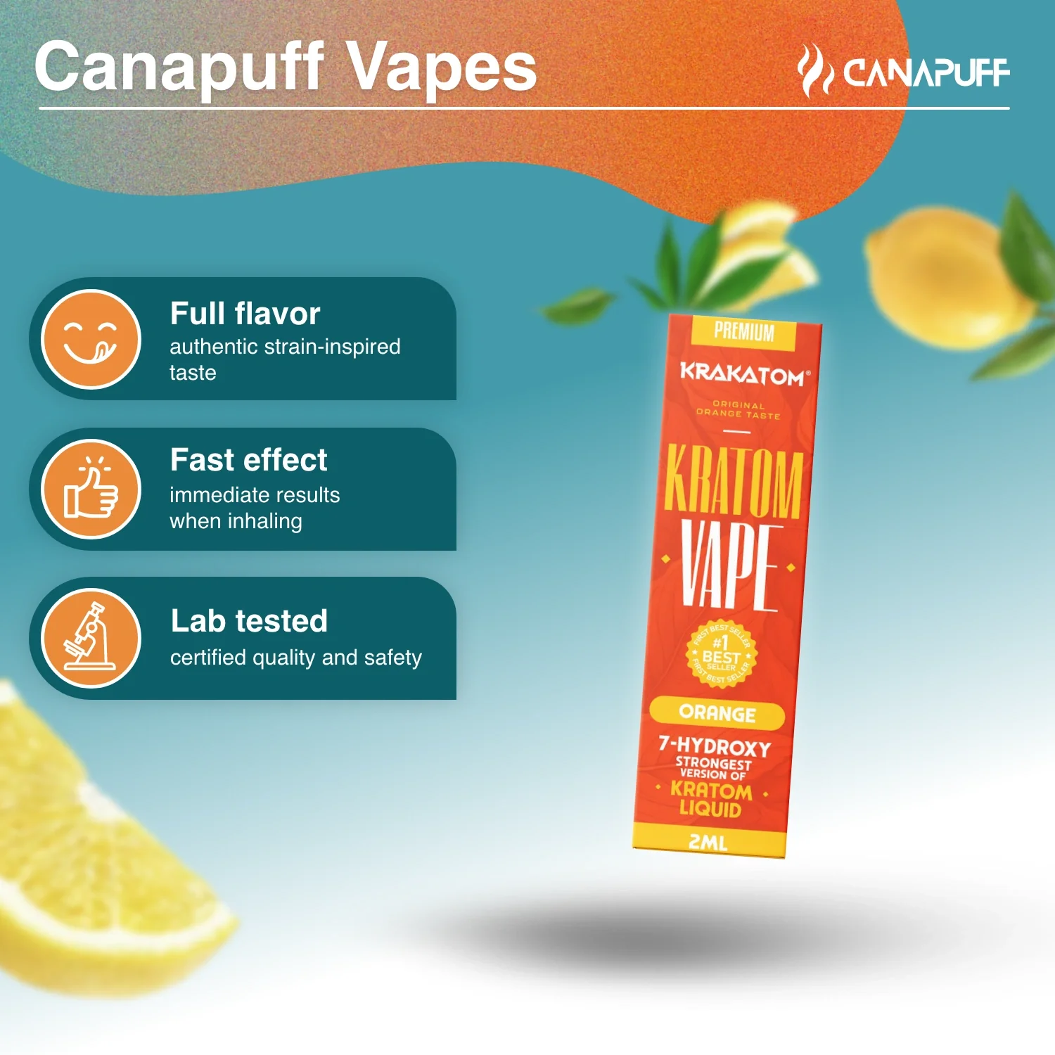 Krakatom 7-hidroxi Kratom Vape Laranja - Image 2