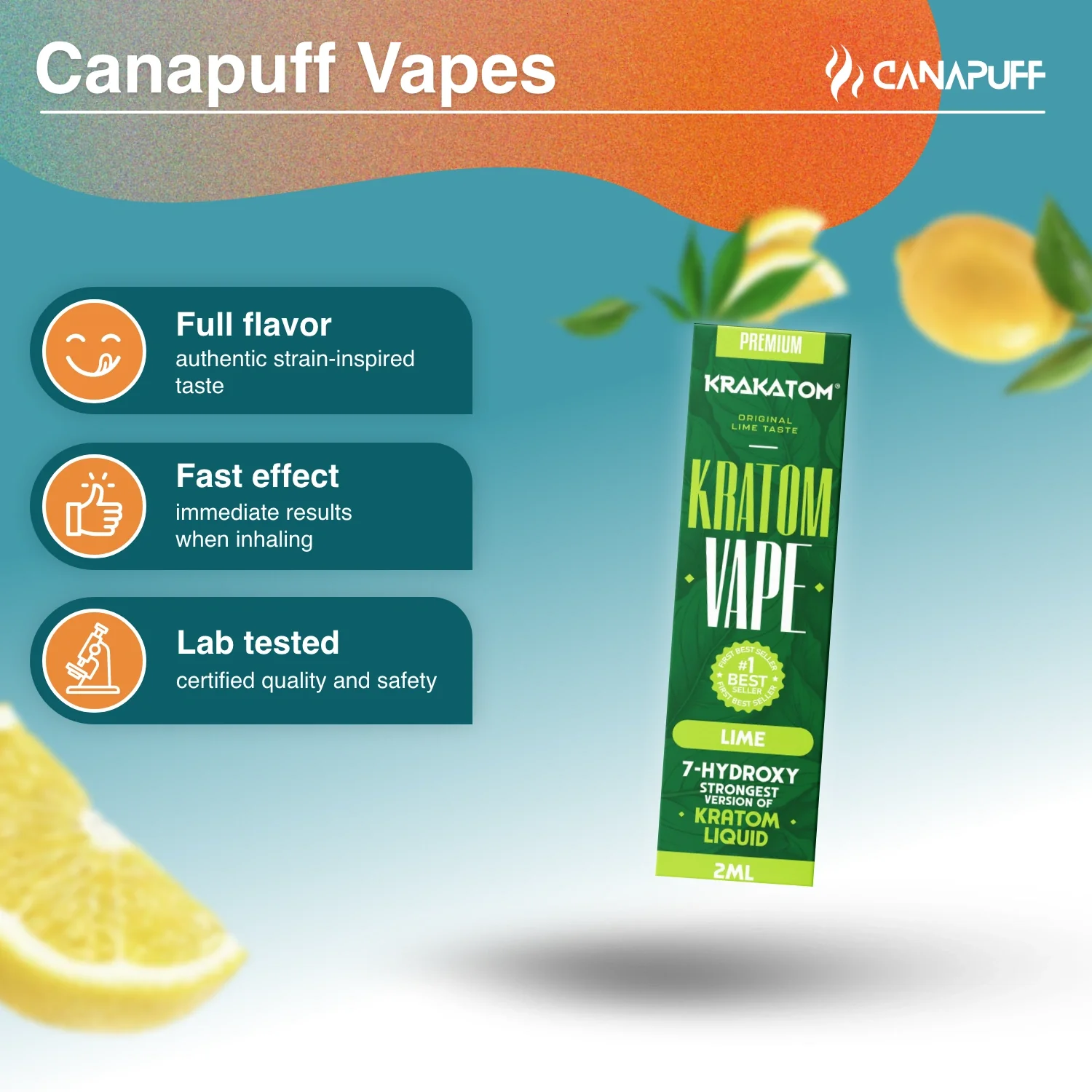 Krakatom 7-hidroxi Kratom Vape lima - Image 2