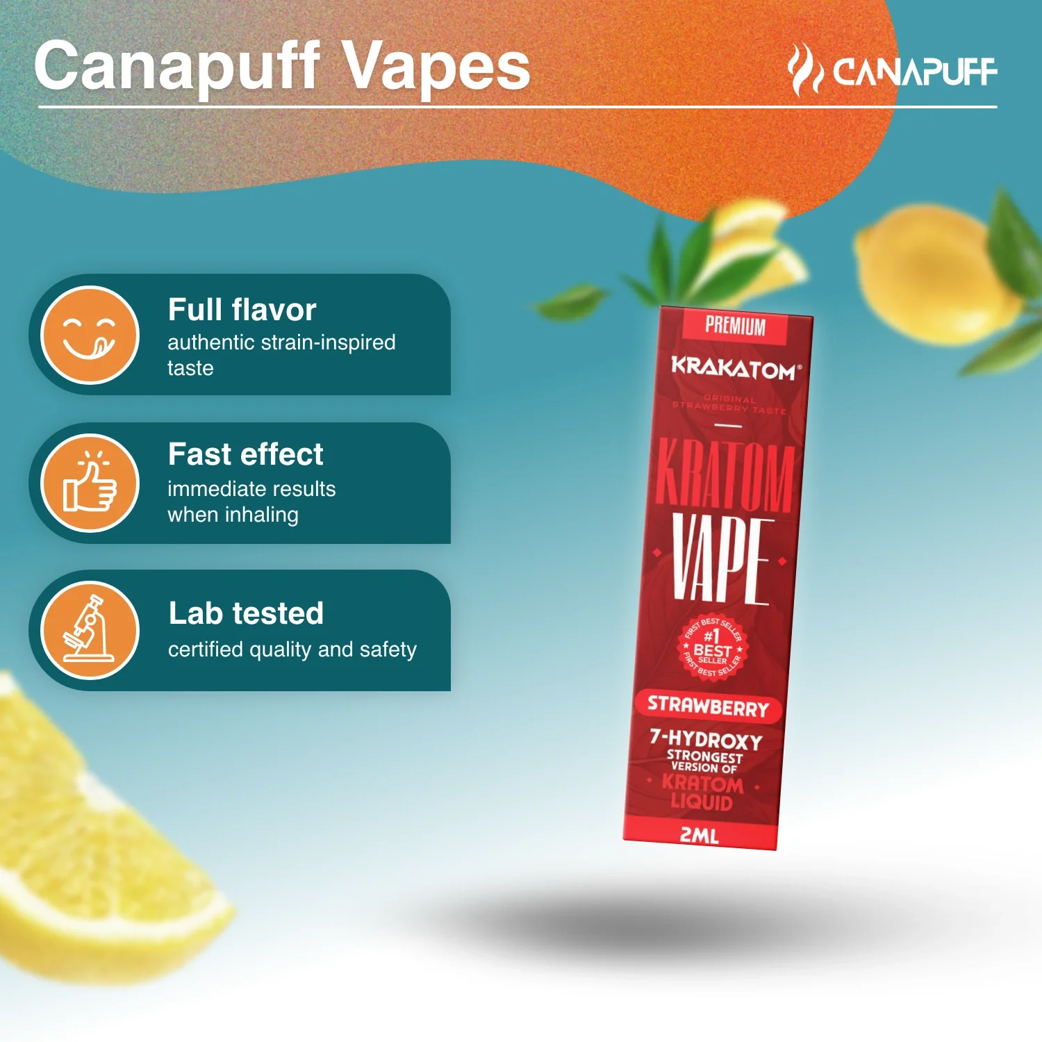 Krakatom 7-hidroxi Kratom Vape Strawberry - Image 2