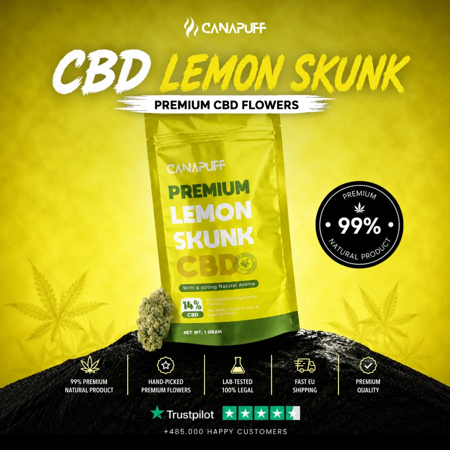 CBD Flores Lemon Skunk 14% - Image 2