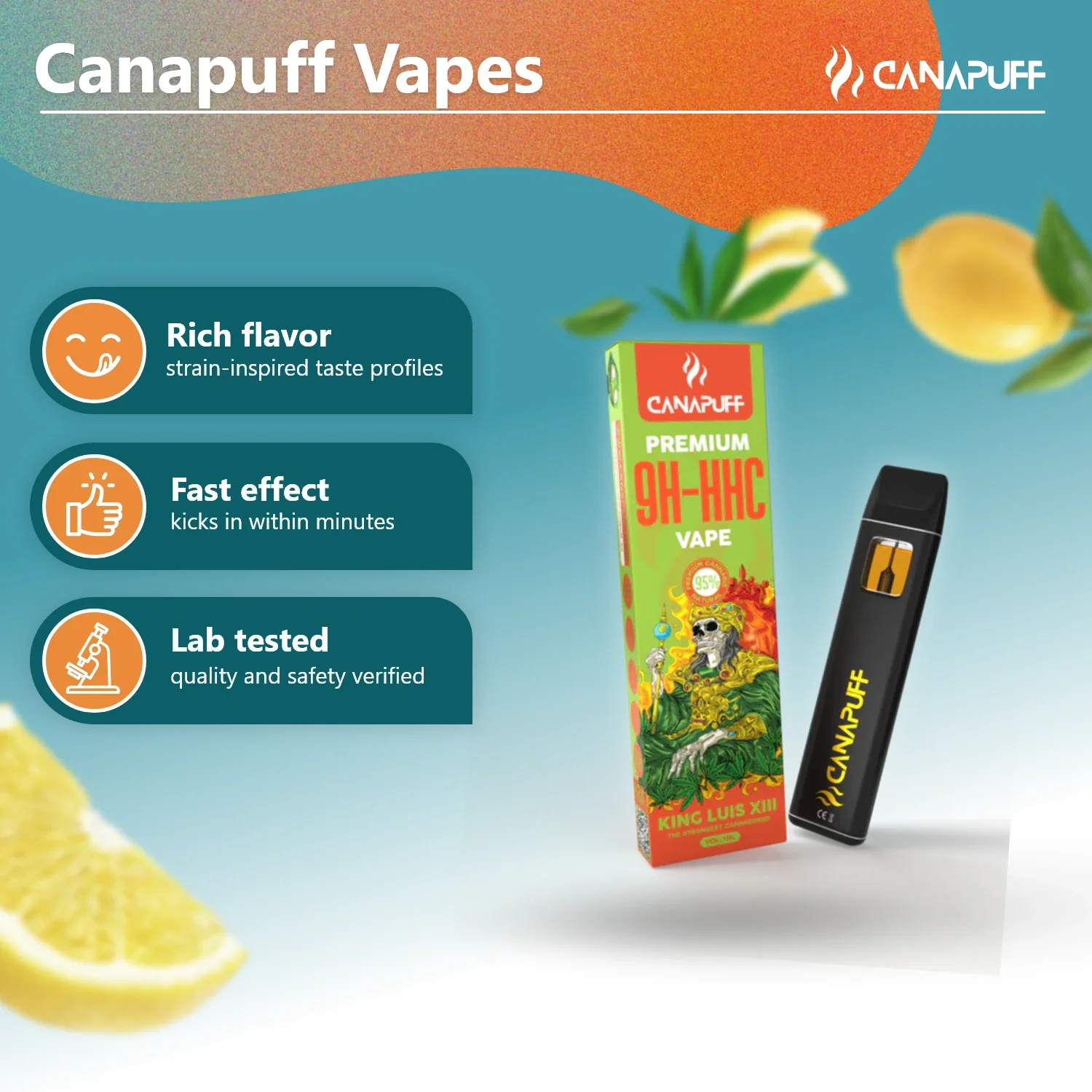 King Luis XIII 95% 9H-HHC - Canapuff - Vape - 1ml - Image 2