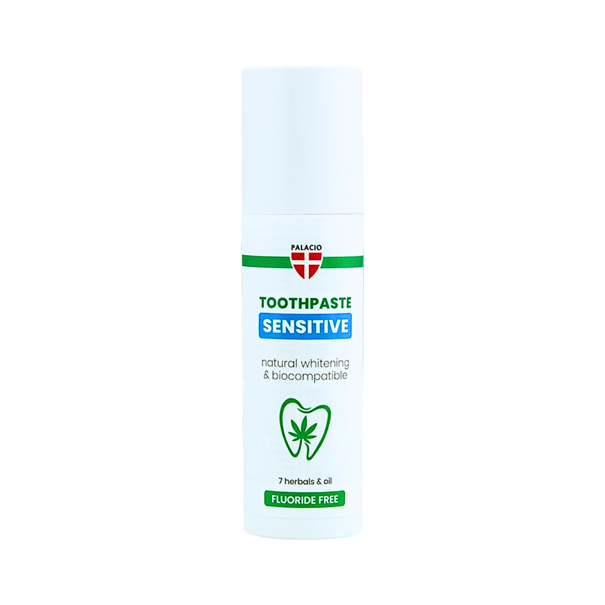 Pasta de dentes sensível biocompatível com óleo de cânhamo e hidroxiapatite, 75g - Palacio