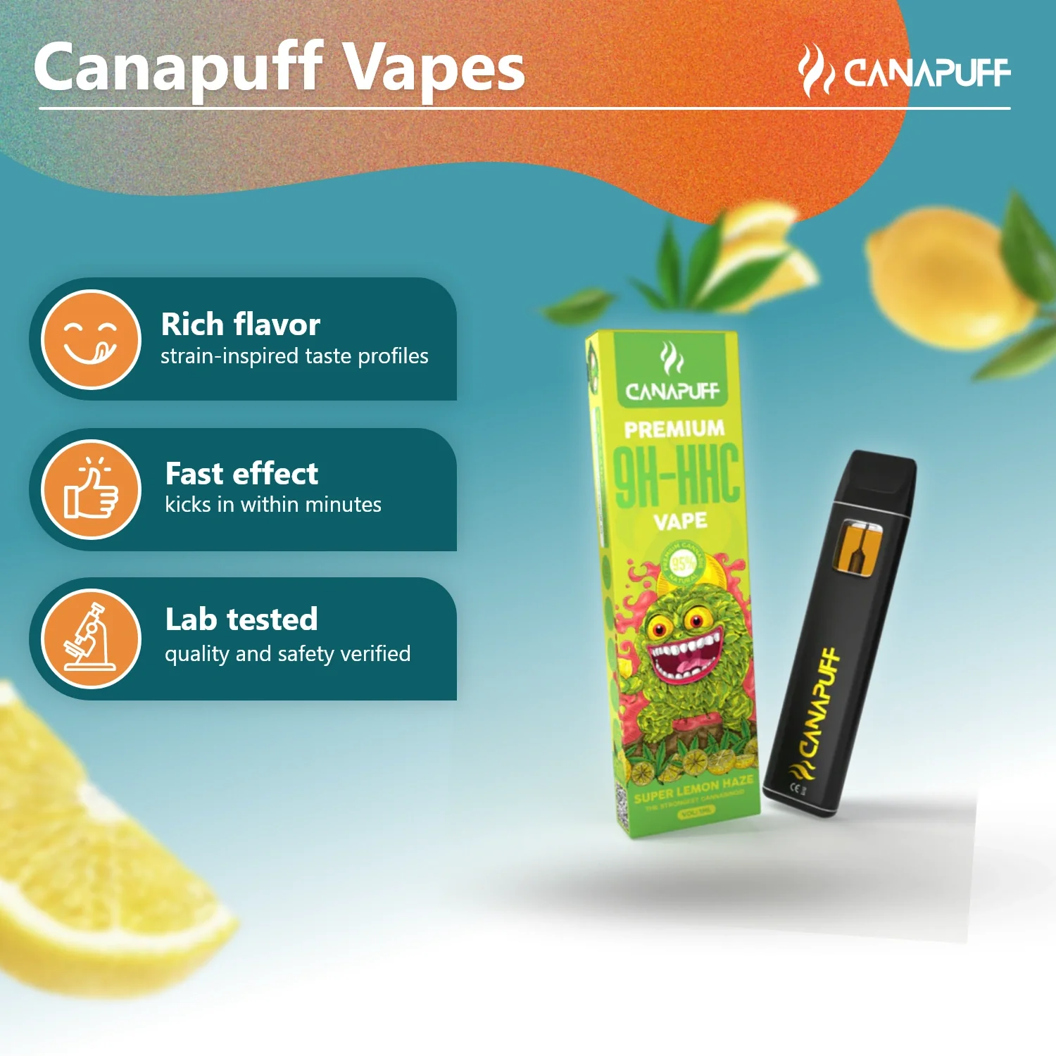 Super Lemon Haze 95% 9H-HHC - Canapuff - Vape - 1ml - Image 2