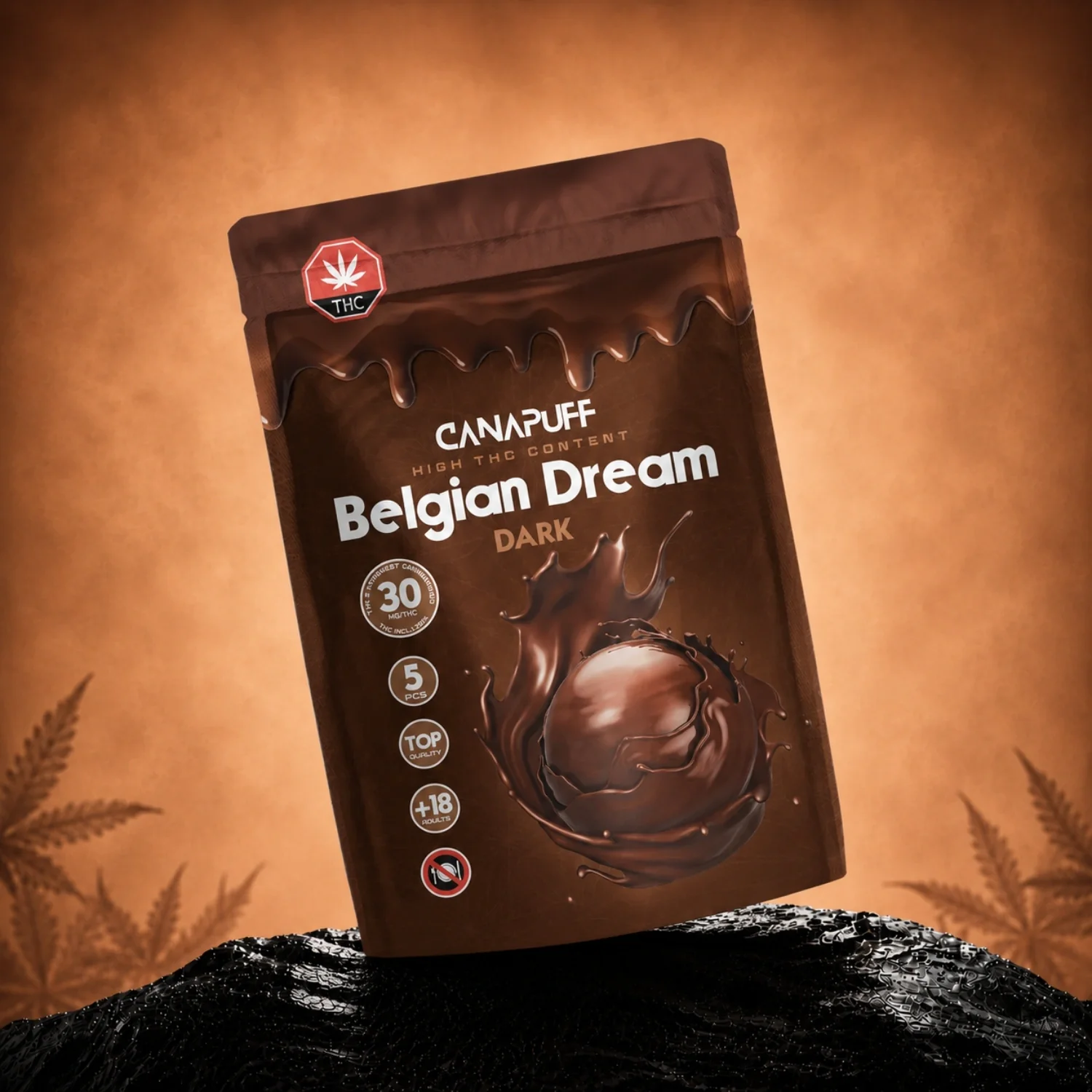 Chocolate amargo com THC