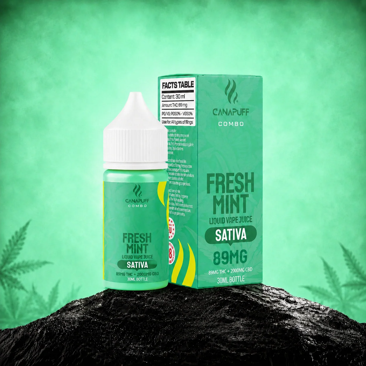 Delta 9 Liquid 89mg 2000mg CBD Fresh Mint 30ml