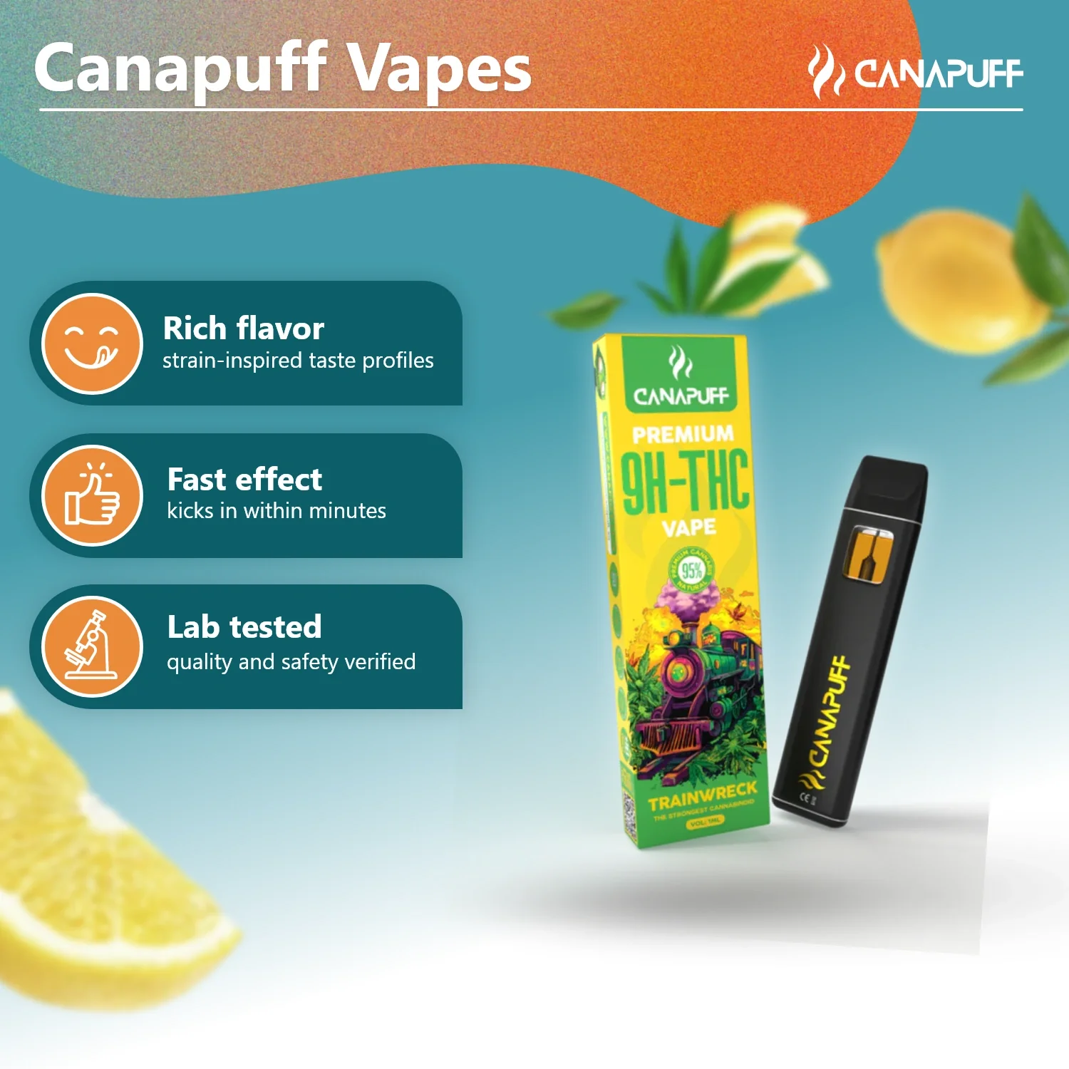 Trainwreck 9H-THC - Canapuff - Vape - 1ml - Image 2