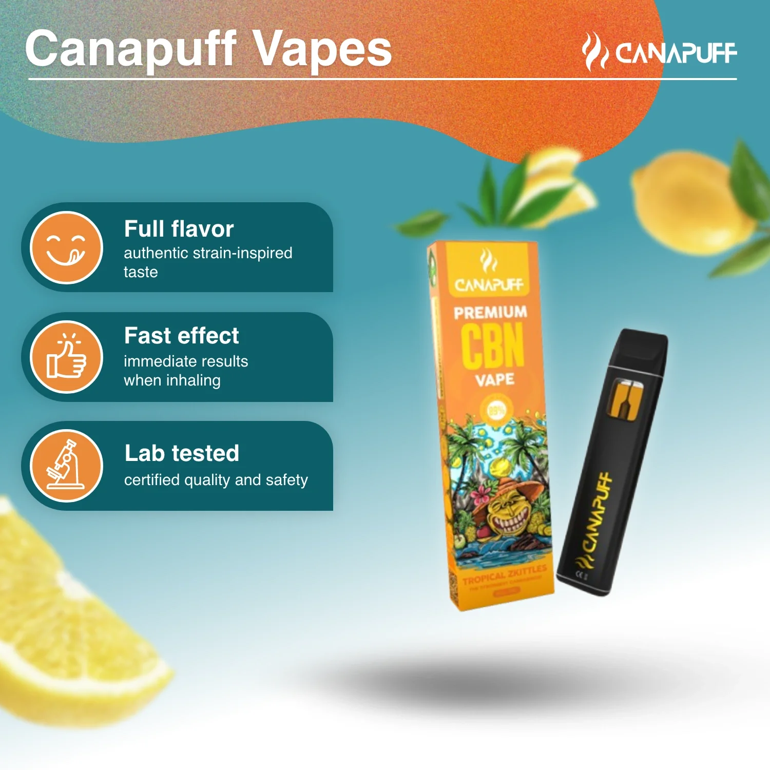 CBN Vape Tropical Zkittles 89% 1 ml - Image 2